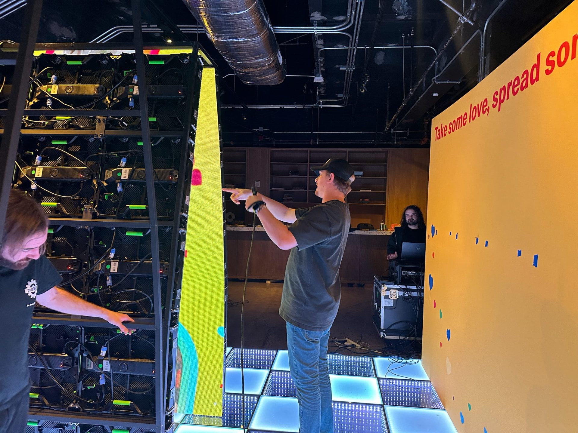 Inside the build · LED panel integration and hands-on production.